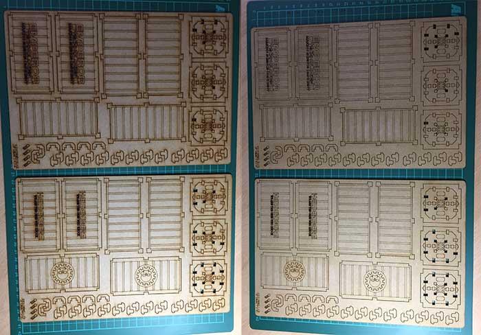 MDF-Platten vor und nach der Oberflächenreinigung