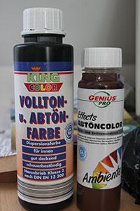 BFG günstige Abtönfarben aus dem Baumarkt